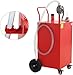 50 Gallon Gas Caddy, Portable Fuel Transfer Storage Tank With 4 Wheels and 2-Way Rotary Pump, Large Diesel Kerosene Can Container for Cars Boat ATV Motorcycle Lawnmower