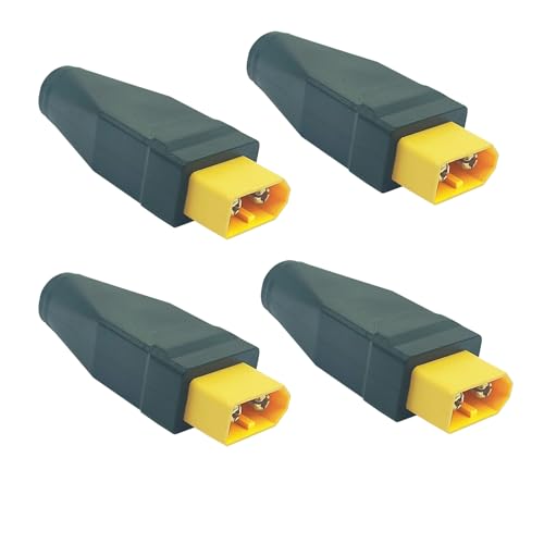 ZHUOYUEFSC 4Pcs XT60 Connector XT60 Male to DC 5525 Female Adapter 5.5mm x 2.5mm Model Airplane Power Connector Extender Adapter for Drone, Model, Energy Storage Power?XT60 Male to DC5525 Female?