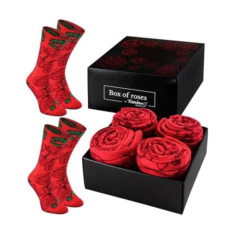 Rainbow Socks Women's Roses Gift Box Cover