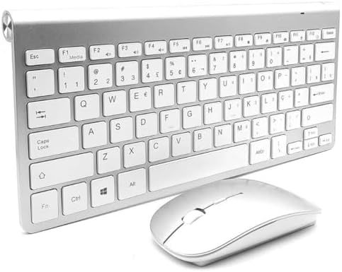 KIT Teclado Sem Fio E Mouse USB 2.4Ghz Wireless Super Compacto Pr...