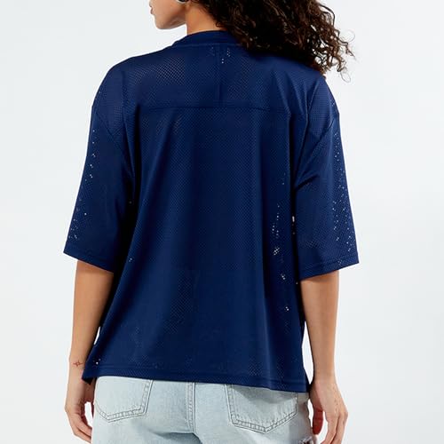 Short Sleeve Jersey Shirts for Women Oversized Number Graphic Tee Tops Vintage 90s Y2k Clothes Streetwear4