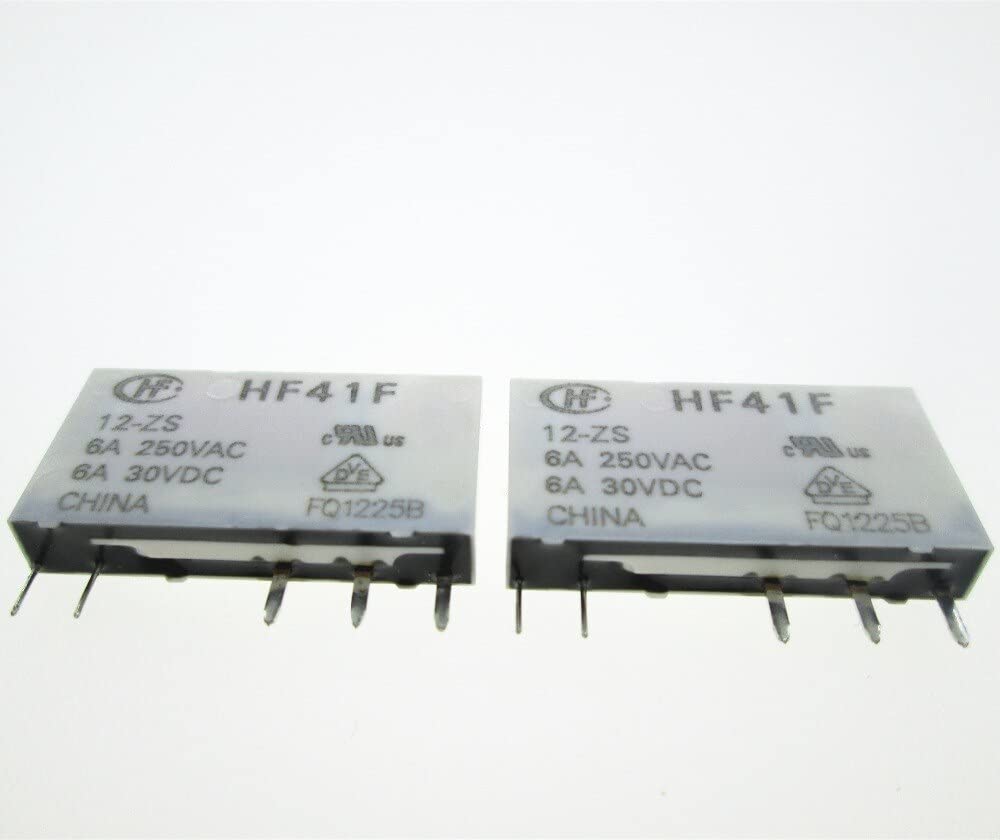 WBNFFUCYU Relay HF41F-12-ZS HF41F 12-ZS HF41F-12vdc HF41F12ZS 12VDC DC12V 12V 6A 250VAC 5PIN(5PCS)