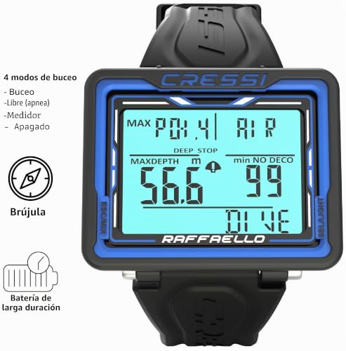 Ordenador de buceo Cressi Raffaello unisex con pantalla rectangular de alto contraste blanco 2