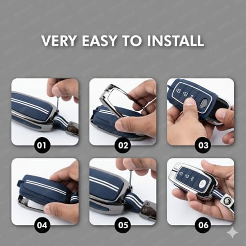 Image of SHOPOFLUX Metal Key Cover Compatible with Tata Tiago | Nexon | Altroz | Curvv | Safari | Storme | Zest | Bolt | Tigor | Punch | Hexa 3 Button Flip Key