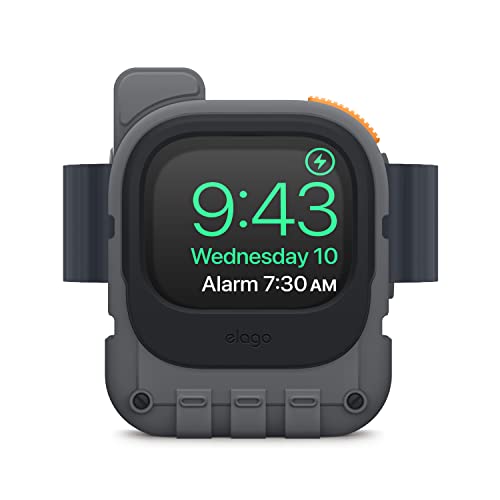 elago Support Chargeur W10 Compatible avec Apple Watch Ultra, Series 8, 7, 6, 5, 4, 3, 2, 1, SE [49mm, 45mm, 44mm, 42mm] - Design Walkie-Talkie, Compatible Mode Nuit