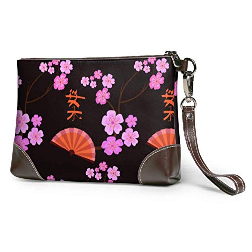 Preisvergleich Produktbild Plosds Weiche wasserdichte Brieftasche Armband Leder Kawaii japanische schöne Sakura Damen Leder Armband mit Reißverschluss für Frauen Mädchen