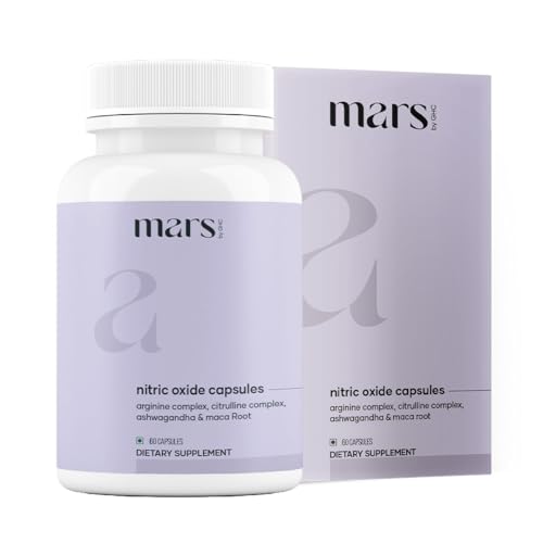 Mars Nitric Oxide Capsules with L-Arginine L-Citrulline & Adaptogenic Blend | 60 Capsules | Pack of 1