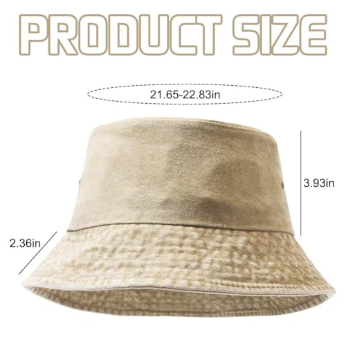 4 Piezas Sombreros Tipo Bucket de Algodón Lavado miniatura 6