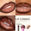Lip Combo - 2 Colors Lip Gloss with Brown Lip Liner, Moisturizing Matte Click Lipstick Balm Non-Sticky Lip Oil Smooth Lip Liner Pencil High Shine Daily Plumping Lip Kit Makeup for Women