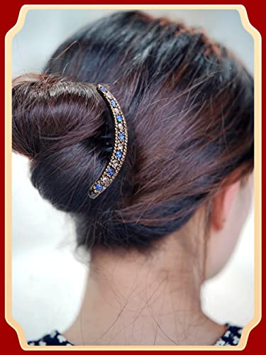 Yusier 2 Pcs Small Rhinestone Moon Side Comb For Women Double Row Diamond Hairpin Decoration Clip Wedding Bridesmaid Hair Accessories(D) #TOP3