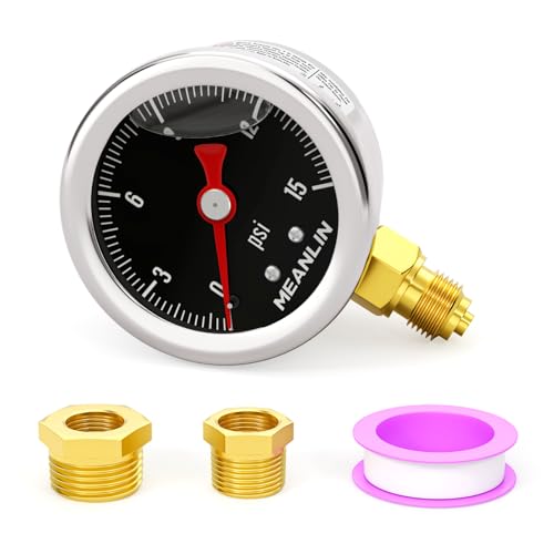 Manomètre de pression 0-15 psi en acier inoxydable avec cadran 38mm Meanlin Measure