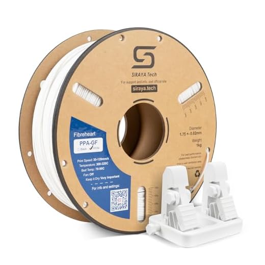 Siraya Tech Fibreheart PPA-GF 3D Printer Filament, 15% Glass Fiber Reinforced High Temperature Nylon, Extreme Strength & High-Temp Resistance (185°C+), Low Moisture for Accurate Prints (1kg, White)