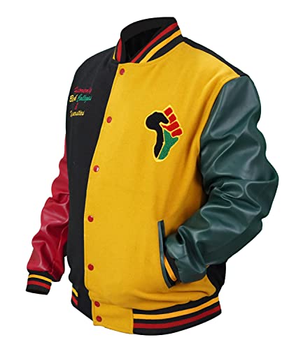 Mens Hbcu Jacket Varsity Letterman Pride Wool & Faux Leather Jacket (As1, Alpha, M, Regular, Regular, Hbcu Varsity Jacket) #TOP2