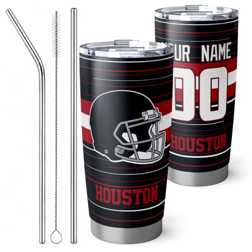 Image of Houston Tumbler 20oz Travel Mug Gifts Custom Name Number