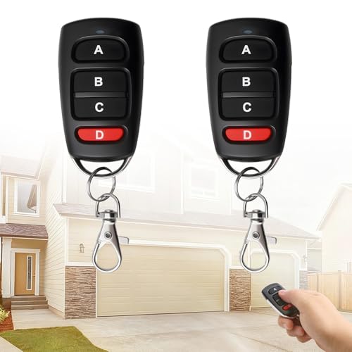 Mando Garaje Universal 433Mhz Mando a Distancia Garaje para Coches 4 Botones Clonador Puerta 50 Metros Duplicador Código Fijo Señal Estable Compatible con 2260 2262 PT2264 5326 2240 1527