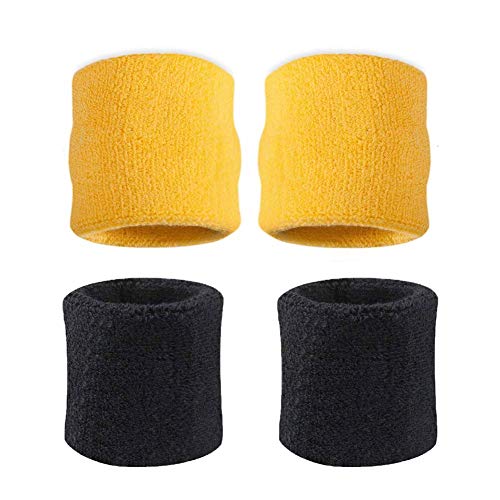 Image of Play2Fit 4 Wristband (2 Pair) Soft Sweatband for All Sport, Stretchable, Sweat Absorbent Supports Wrist Made in India (Multicolor5, 5 Inch)