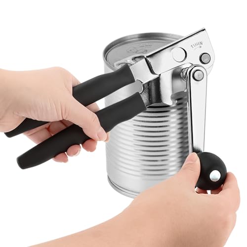 Commercial Can Opener, Handheld Can Opener Easy for Big Cans, Manual Heavy Duty Crank Jar Openers, Folding Hand Crank Bottle Openers With Comfortable Long Handles for Seniors(COLOR:Black)