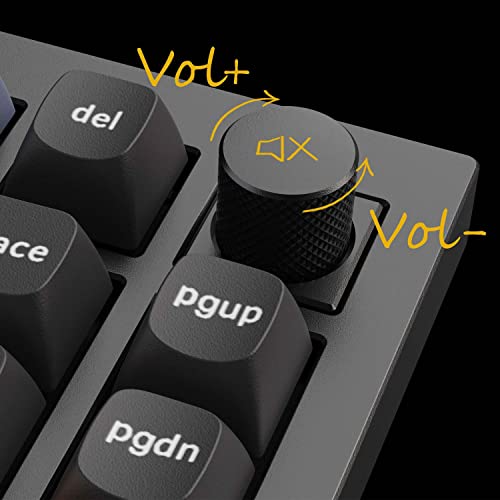 Image of Keychron Q1 QMK /VIA Mechanical Wired Keyboard Knob Version, Hot-Swappable 75% Layout Custom Programmable Macro with Gateron G Pro Red Switch, Double Gasket, PBT Keycaps for Mac Windows Linux