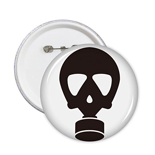 Badge squelette masque à gaz accessoire pour look festival et soirée rock noir