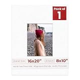 Poster Palooza 16x20 Mat Bevel Cut for 8x10 Photos - Acid Free Oyster Shell White Precut Matboard - For Pictures, Photos, Framing - 4-ply Thickness