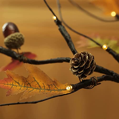 Monsense 24 Inch Artificial Fall Oak Maple Tree, Lighted Fall Decorations For Home, Fall Centerpieces For Tables, Perfect For Thanksgiving, Autumn, Wedding And Halloween Decor #TOP1