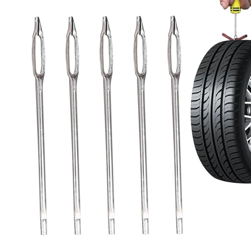 Reifenstopfen-Reparaturset, Autoreifenstopfen-Set - 5er-Pack Ersatz-Split-Eye-Nadeln | Reparaturnadelset für platte Reifen, Reifenreparaturwerkzeug, Reifenreibnadeln, Reifenreparaturset für Automobile