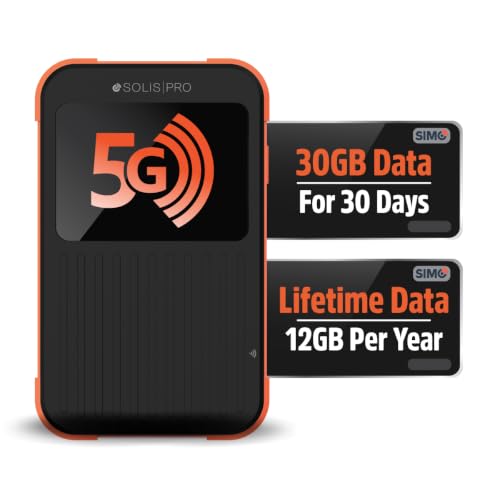 SIMO Solis PRO, 5G WiFi Hotspot with 1GB/Monthly...