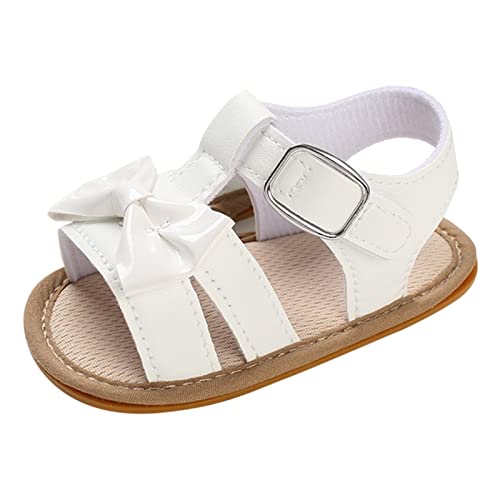 Spring And Summer Children Infant Toddler Shoes Boys And Girls Sandals Flat Bottom Light Buckle Open Stage 2 Shoes Girls (White, 5 Infant)