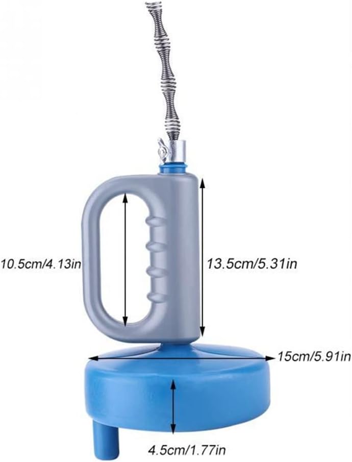 5 Meters Pipe Plunger Manual Kitchen Sink Sewer Dredge Bathroom Bathtub Drain Unblocker (Color : As Shown, Size : One Size) (As Shown One Size)