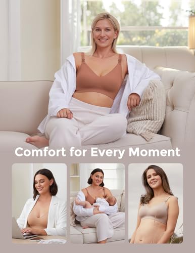 Image of Momcozy Nursing Bras for Breastfeeding, YN21 Seamless Ultra Comfort Maternity Bra, Natural Shape, Pregnancy Sleep Bralette