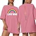 Pride Shirts for Women Oversized Rainbow Graphic Shirt Love Wins T-Shirt LGBT Equality Tee Summer Short Sleeve Tops
