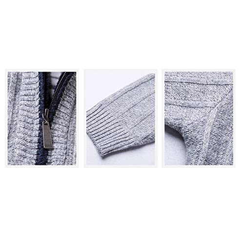 Pull décontracté de qualité supérieure à col montant zippé gris M - 6