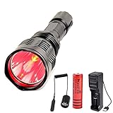 【Más brillante / más lejos / Mejor】 Max Output 600 Lumen, Light Linterna LED Linterna LED ARRIBA 200m-300m. La linterna de caza produce luz estable con una duración de batería de hasta 4 horas. Incluido 1 * 18650 recargable y cargador de batería.