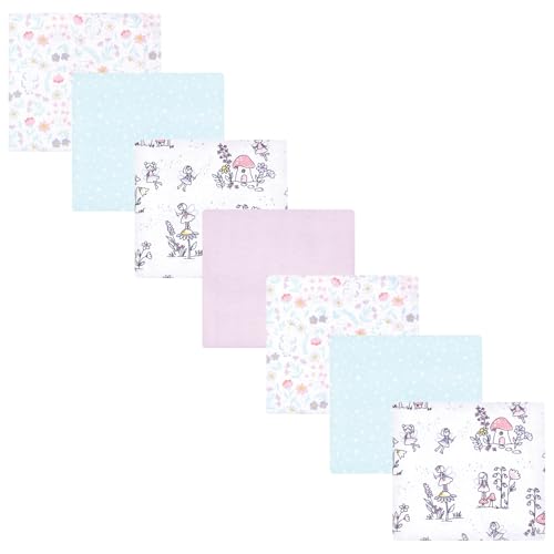 Image of Hudson Baby Unisex Baby Cotton Flannel Receiving Blankets Bundle, Garden Fairies, One Size