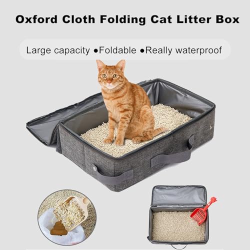 Caja de arena portátil plegable para gatos pequeña miniatura 5