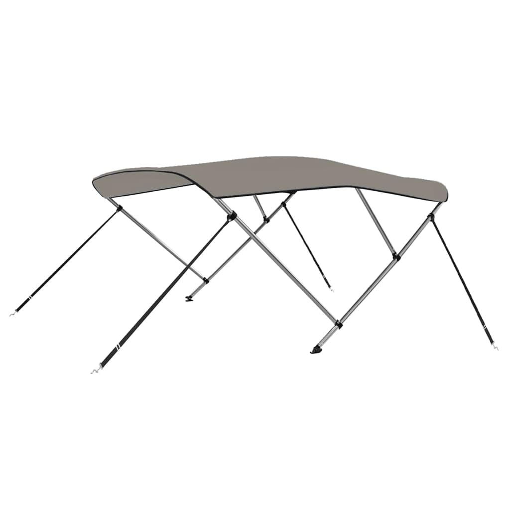 3-Bow Bimini Top Grigio 183 x 180 x 137 cm con pannelli laterali, tettuccio parasole impermeabile in 100% poliestere con rivestimento in PU, telaio in alluminio e raccordi in acciaio inox 316 per