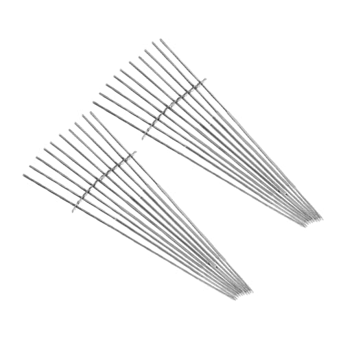 VANZACK 20 Piezas Brochetas Inoxidable con Mecanismo de Engranajes Giratorias Automáticas Reutilizables para Barbacoa al Aire Resistentes para Carne y Pollo