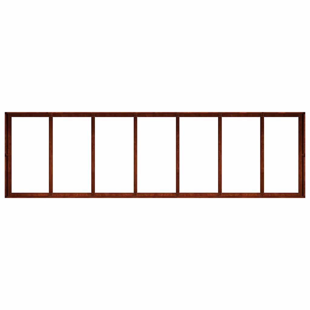 Macetero oxidado de 280 x 80 x 40 cm, bancal de acero resistente a la intemperie, gran jardinera para jardín, terraza y balcón, estable con aspecto oxidado, rectangular