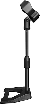 Desk Mic Stand - Upgraded Adjustable Table Microphone Stand with Mic Holder - 5 to 10 inch
