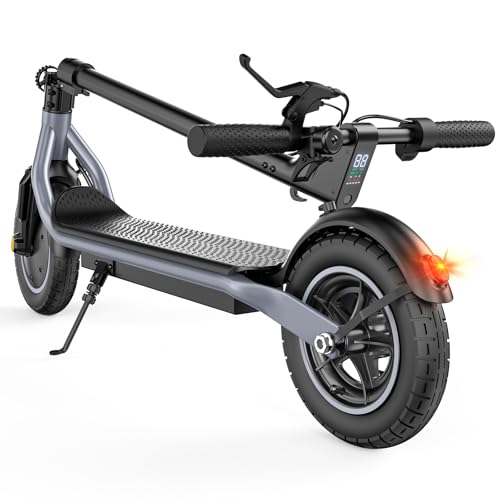 Electric Scooter for Adults, 10' Pneumatic Tires, 500W Powerful Motor, 23 Miles Long Range, 22MPH Top Speed, Dual Brakes & Smart APP, Foldable and Lights, UL Certified Electric Scooter for Teen（Gray）