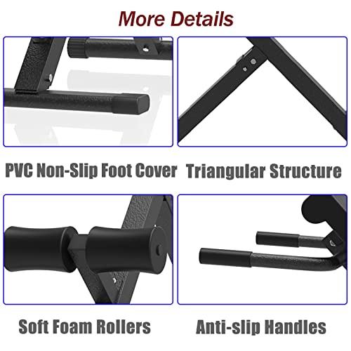 Lzmzmq Heavy Duty Steel Roman Chair, Foldable Utility Weight Bench For Full Body Workout, Clubs/Basement/Attics Back Extension Bench, Adjustable Height Cushion #TOP7