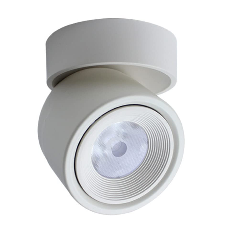 Aioneer 360°Adjustable Gimbal Retrofit Downlight-Surface Mounted Cob Lighting Aluminum Led Indoor Ceiling Spotlight 5W/7W Daylight Retrofit Downlight 3000K/4000K/6000K SelectableWhite-7w-3000K