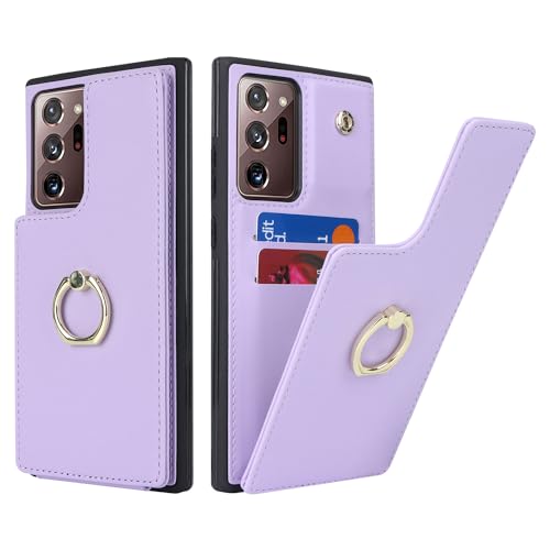 Image of for Samsung Galaxy Note 20 Ultra 5G Case with Card Holder,Galaxy Note 20 Ultra 5G Case Wallet for Women,Credit Card Holder,Ring Stand,Phone Wallet Cases 6.9 inch(Purple)