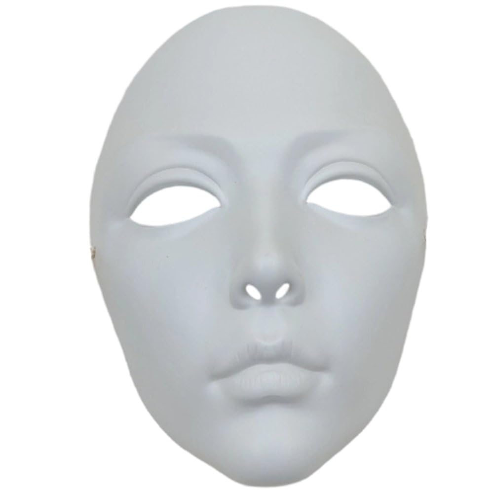 Abbdbd Paintable Full Face Mask Diy Cosplay Blank Plain Masks Halloween Cosplay Mask for Adult Carnival Role Playing Parties