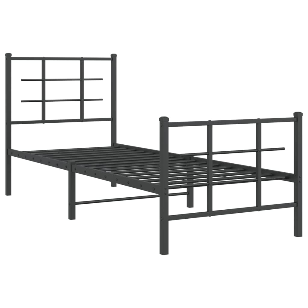 VIDAXL Metal Bed Frame Black 196x80cm