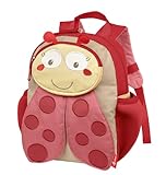 ladybird deutschland release Liebevolles, kindgerechtes Design: Rot-Beigefarbener Rucksack mit lustigem Tier-Gesicht, fröhlicher Marienkäfer - extravagante Kindergartentasche mit Fühlern und Flügeln, schöne Farbkombination - der ideale Begleiter für unterwegs