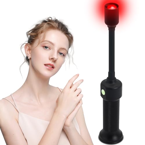 Red Light Therapy de Antorcha Portátil, 940nm & 850nm & 660nm Lampara Infrarrojos Fisioterapia, Lampara Infrarrojos Recargable Con Temporizador para Corpo
