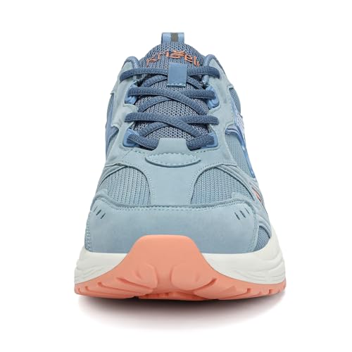 Kricely Walking Shoes for Men Breathable Tennis Shoe Lace Up Trail Running Shoes Lightweight Men's Fashion Sneakers for Athletic Sport Gym Blue Size 7.53