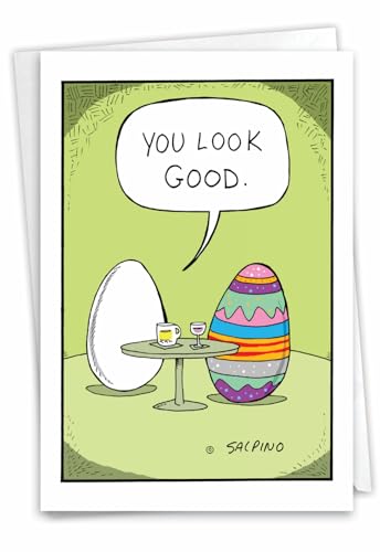 Carte de Pâques drôle Nobleworks Good Egg format 12,7x17,8cm pour vœux humoristiques originaux