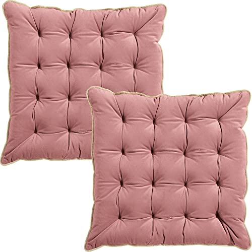 Erwin Müller Stuhlkissen Manchester 2er-Pack Altrosa Größe 40x40x7 cm